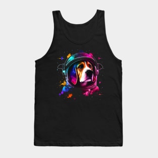 Funny Beagle Astronaut Dog in Outer Space Cosmic Explorer Tank Top